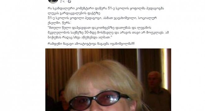 ყოფილი პედაგოგი 15 წლის ლუკას გარდაცვალებაზე სკანდალურ განცხადებას ავრცელებს