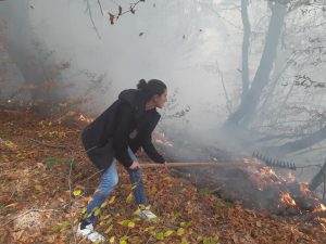 (ფოტოები) როგორ ებრძოდნენ სვანი ქალები მესტიაში გაჩენილ ხანძარს საკუთარი ხელებით