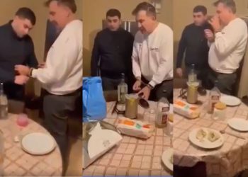 (ვიდეო) მიხეილ სააკაშვილის დაკავების მორიგი კადრები ვრცელდება