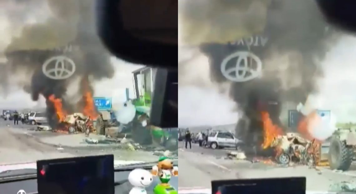 🎥VIDEO: საშინელი ავარია რიკოთთან ამ წუთებში – 2 ავტომობილს ცეცხლი უკიდია