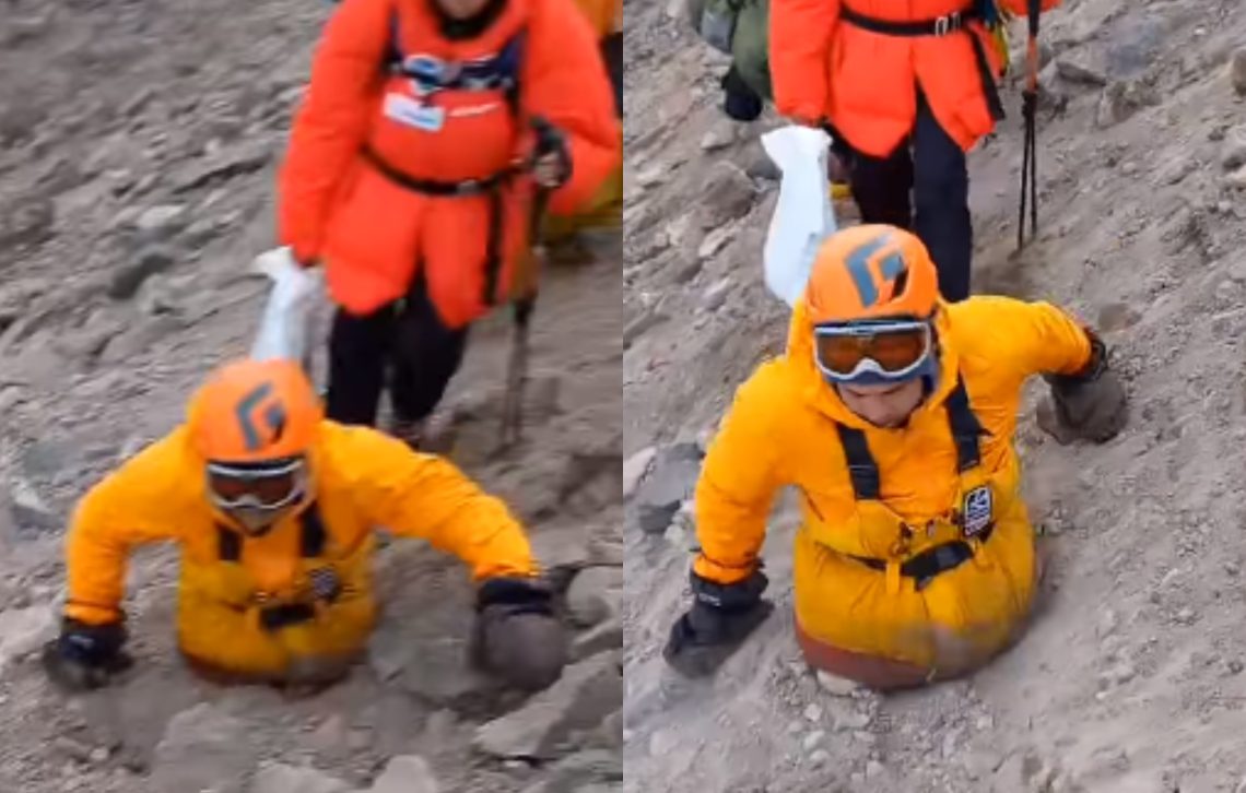 🎥VIDEO: კაცი, რომელსაც არცერთი ფეხი არ აქვს, ყაზბეგში, მყინვარწვერზე ავიდა