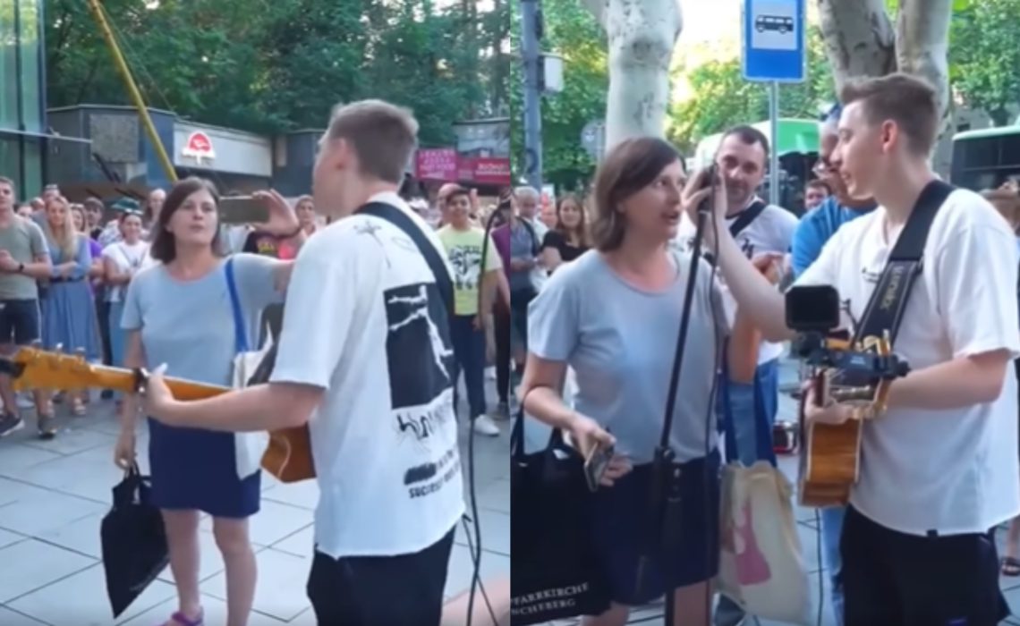 🎥Video: მხოლოდ ეს გოგო ცდილობს გააპროტესტოს რუსული სიმღერა
