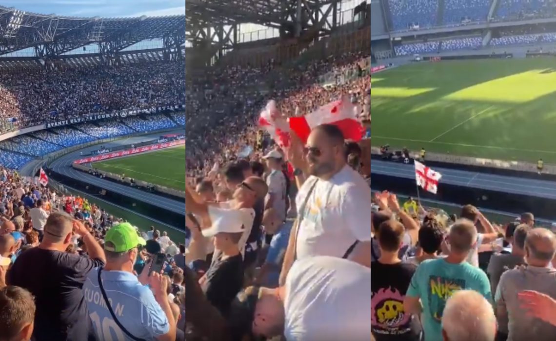 🎥VIDEO: საქართველოს დროშის გამოჩენას ფეხზე მდგარი ოვაციებით ხვდებიან ნეაპოლში