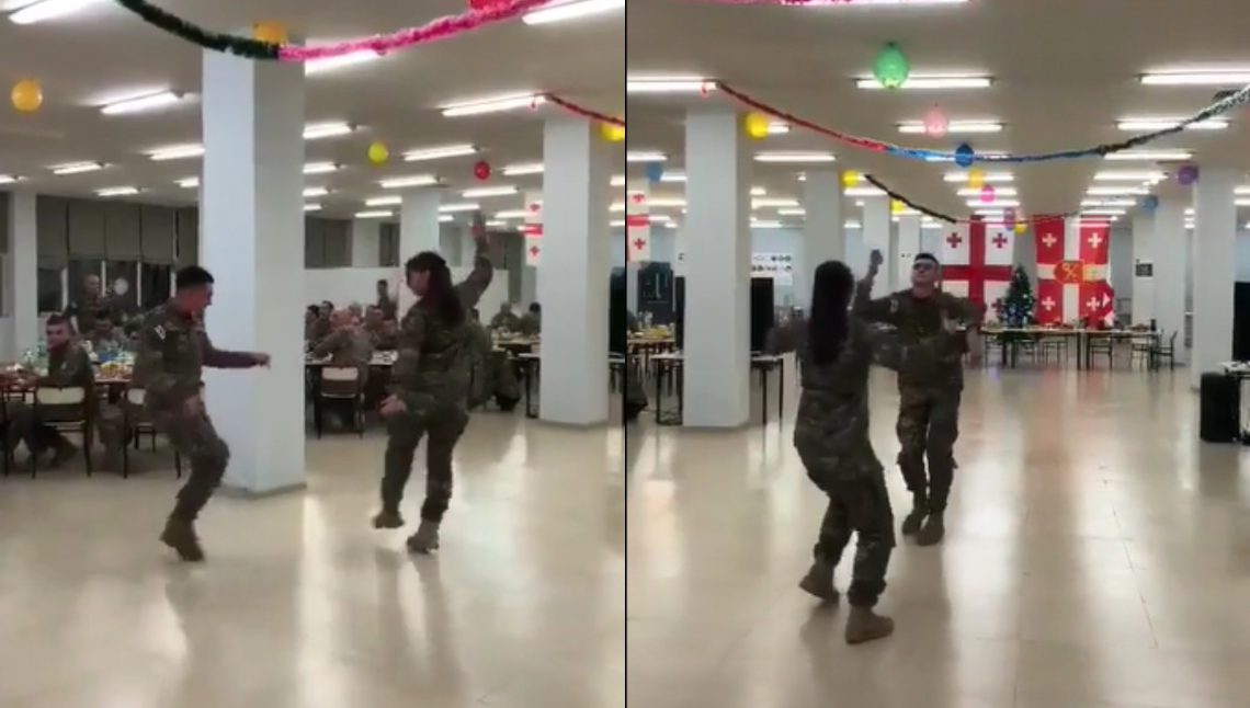 🎥VIDEO: ქართველი ჯარისკაცების მიერ შესრულებული საოცარი ცეკვა