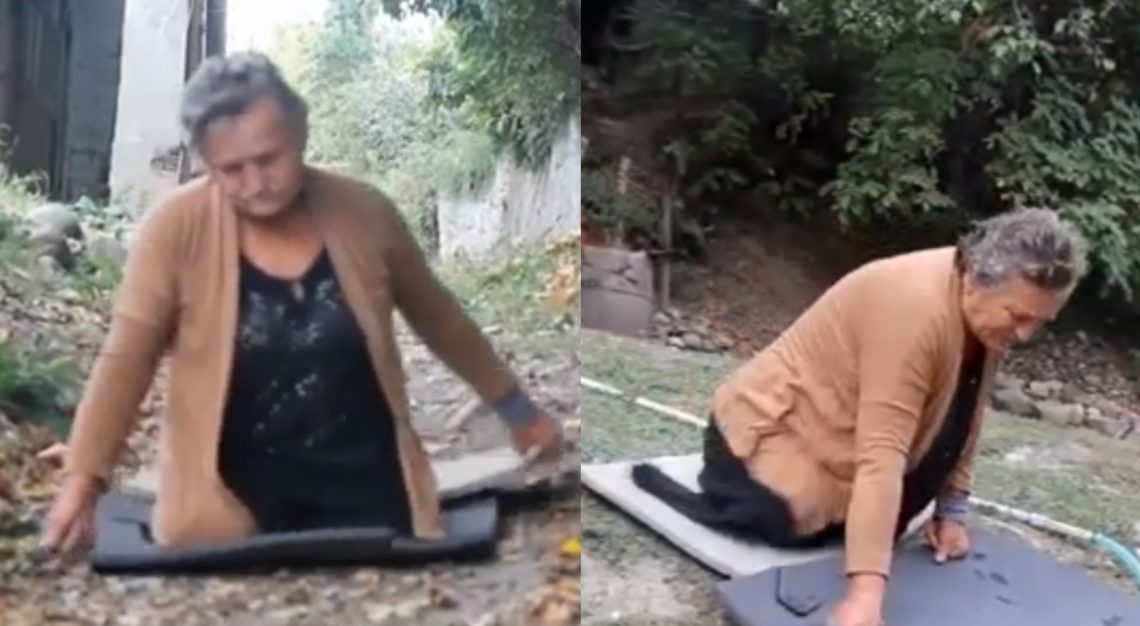 ვიდეო: ქალი რომელიც მიწაზე დაფოფხავს – გააზიარეთ რათა ეტლი შევუძინოთ