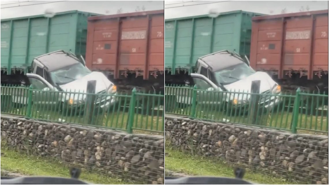 🎥ვიდეო: აბაშაში მატარებელმა ავტომობილი გაიტანა