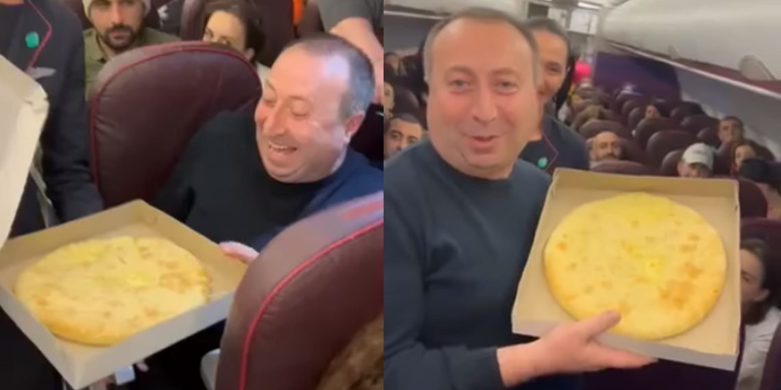 🎥 სახალისო ვიდეო: “სახლში არ ჭამ, ჰაერში მაინც შეჭამე” – დათო ლიკლიკაძეს თვითმფრინავში ხაჭაპური მიართვეს