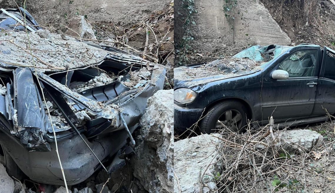 მოსახლეობა 3 დღე რეკავდა, შედეგი არ მოჰყოლია, ბოლოს კლდე ჩამოიშალა და მანქანა მოიყოლა – რა მოხდა თბილისში