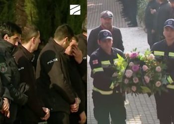 VIDEO: ემოციური კადრები საგარეჯოში მოკლული პოლიციელის პანაშვიდიდან