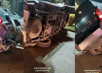 🎥ვიდეო: ვარკეთილში მანქანა ამოყირავდა – გმირმა მოქალაქეებმა მძღოლი გადაარჩინეს და მანქანა ამოაბრუნეს