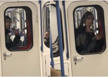 🎥ვიდეო: ვრცელდება ვიდეო, სადაც ჩანს, რომ მოქალაქე თბილისის მეტროს ვაგონებს შორს დგას და სიგარეტს ეწევა