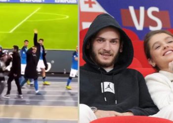 🎥 ვიდეო: ხვიჩა კვარაცხელიას რეაქცია ტრიბუნაზე თავისი რჩეულის, ნიცა თავაძის დანახვისას