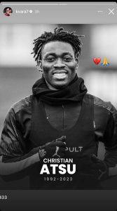 ხვიჩა კვარაცხელია კრისტიან ატსუს დაღუპვას ემოციურად ეხმაურება