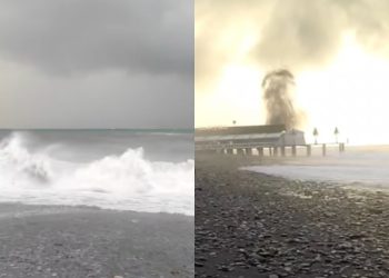 🎥ნახეთ კადრები, როგორ გამორიყა ნაღმი ზღვამ ბათუმში და აფეთქდა