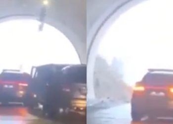 🎥ვიდეო:პირველი კადრები რიკოთიდან, როგორ ჩამოწვა მეწყერი გვირაბის დასაწყისში