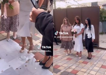 VIDEO: თეფში ვერ “გატეხენ” – პატარძალმა თოფის სროლისა და ოვაციების ფონზე რიტუალის სირთულე გაჭირვებით გადალახა