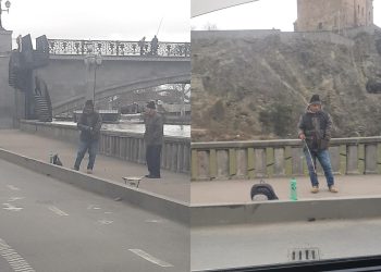 თბილისში სანიაღვრე ჭაში თევზაობენ – კადრებმა ინტერნეტი მოიცვა