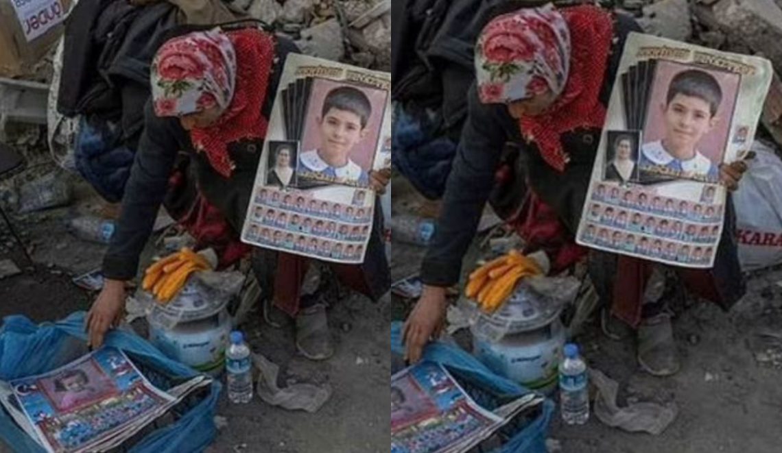 ბებია დაკარგული შვილიშვილების ფოტოებით