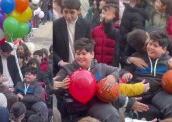 VIDEO: როგორი დახვედრა მოუწყვეს დათი ქოქრაშვილს ერთწლიანი პაუზის შემდეგ სკოლაში