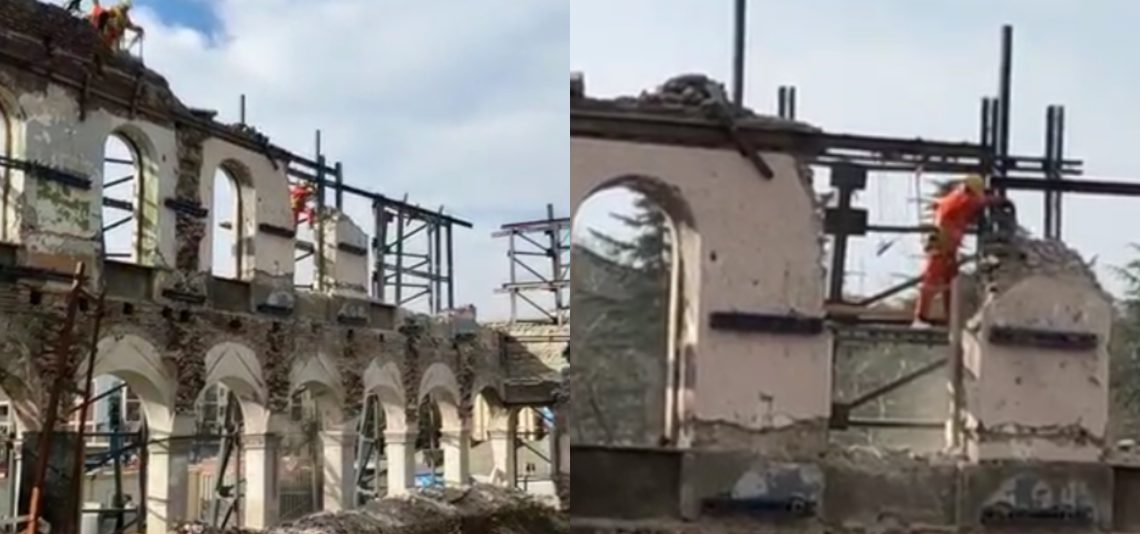 🎥ქუთაისში ისტორიულ მუზეუმს პერფერატორით ანგრევენ