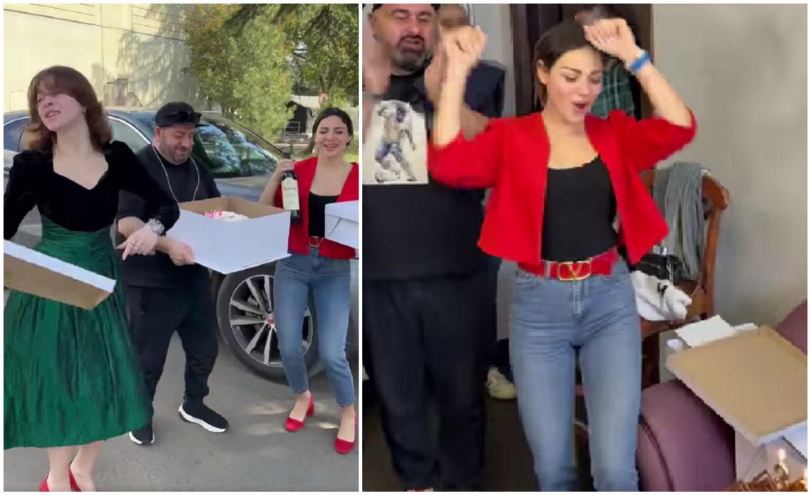 VIDEO: ორი განსხვავებული ტორტი და მეგობრების სურპრიზი – როგორ მიულოცა თათა გიორგობიანს დაბადების დღე “ღამის შოუს” ჯგუფმა