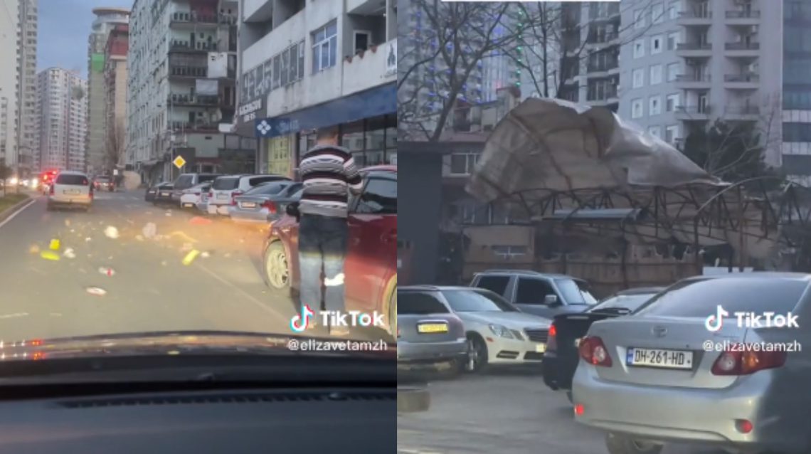 VIDEO: ქარისგან განადგურებული ქუჩები ბათუმში – ინტერნეტში შოკისმომგვრელი კადრები ვრცელდება