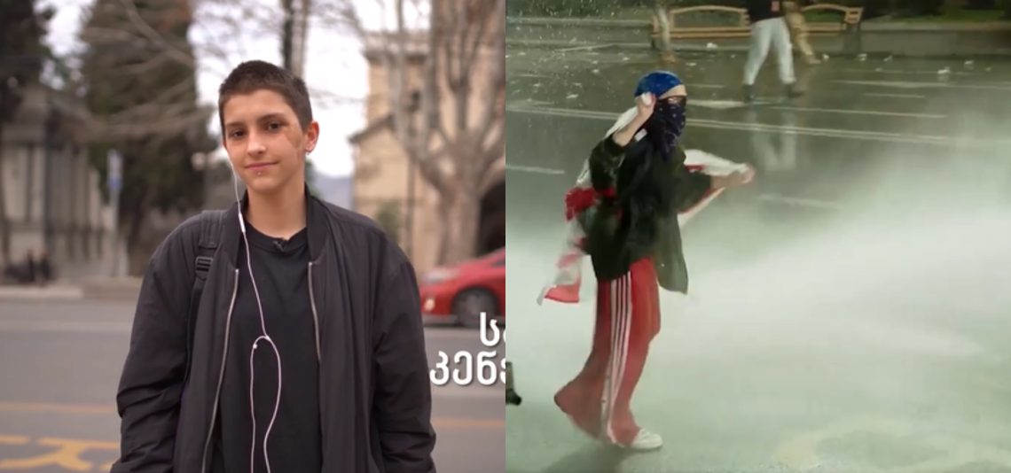 🎥ვიდეო:წყლის ჭავლთან მებრძოლი გოგო პირველად ალაპარაკდა, როგორ ექცეოდნენ პოლიცილები დაკავებისას