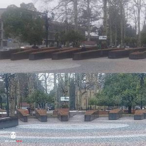 📷 Photo: ოზურგეთში, სკვერში კუბოს ფორმის საყვავილეები დადგეს