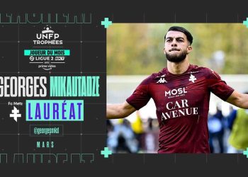 მორიგი აღიარება – გიორგი მიქაუტაძე საფრანგეთის ლიგა 2-ის მარტის თვის საუკეთესო ფეხბურთელია