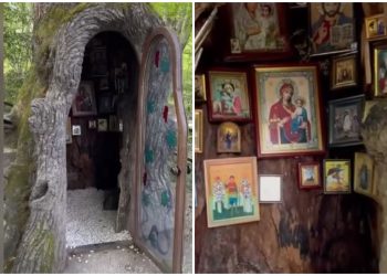 🎥 VIDEO: ოთხსაკუკუნოვან მუხის ხეში მოწყობილი სამლოცველო – ემოციური კადრები ქუთაისიდან