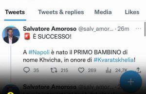 ნეაპოლში დაიბადა პირველი ბავშვი, რომელსაც ხვიჩა დაარქვეს