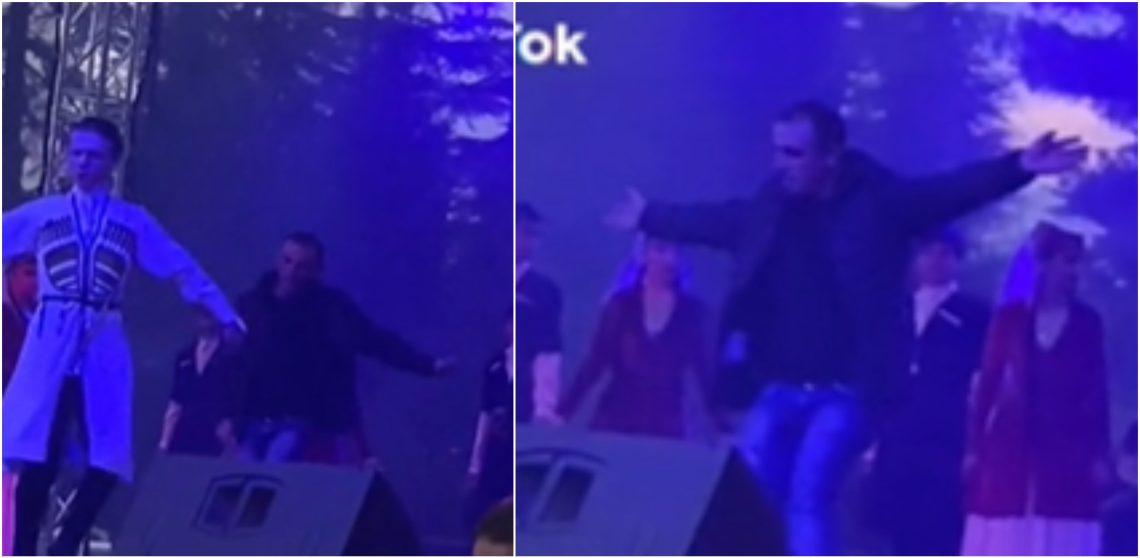 VIDEO: მაყურებელი სცენაზე ავარდა და “დაისის” ცეკვის დროს მოცეკვავეებს “ჩაეჭრა”