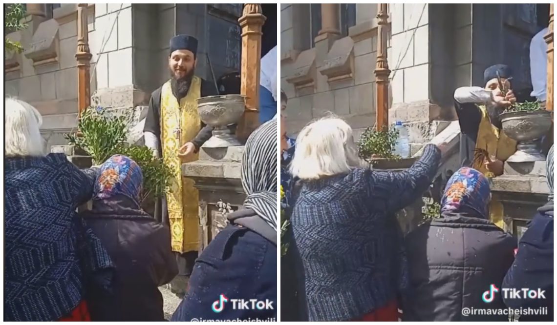 🎥”მამაოს იმდენჯერ მიაწოდა საკურთხად ბზა, აიღო და წყალში ამოავლო მთლიანად” – სახალისო ვიდეო ბზობიდან