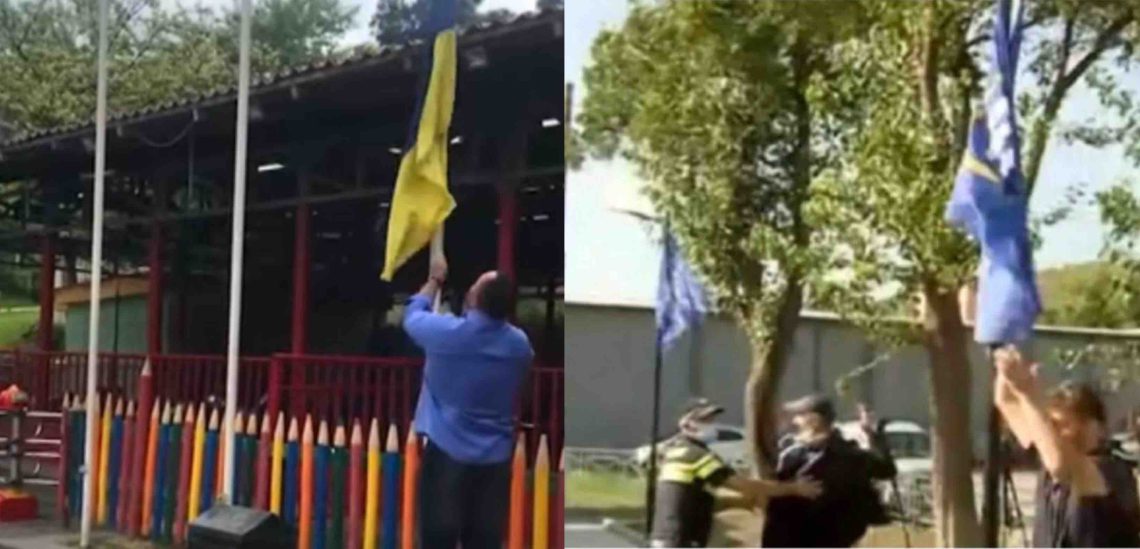 პრორუსმა უკრაინის დროშა ჩამოხსნა და 1000 ლარით დააჯარიმეს,  მე თბილისის სკვერიდან ქართული ოცნების დროშა ჩამოვხსენი და სისხლის სამართლის საქმე აღძრეს – გიორგი ფხალაძე