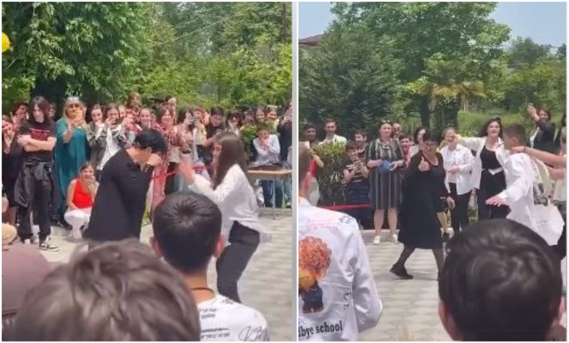 🎥 VIDEO: მასწავლებელმა მოსწავლეებთან ერთად ბედინას რეპზე გააჯაზა – მხიარული ვიდეო ბოლო ზარიდან, რომელმაც ინტერნეტი მოიცვა