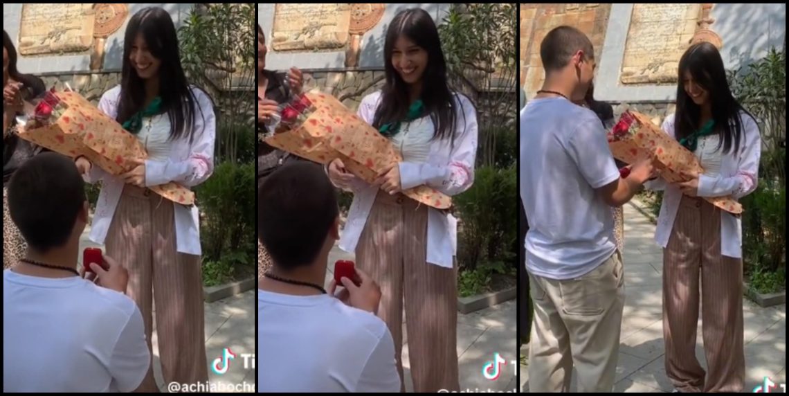 VIDEO: ხელის თხოვნა “ბოლო ზარზე” – ემოციური კადრები ერთ-ერთი სკოლის დამამთავრებელი კლასიდან