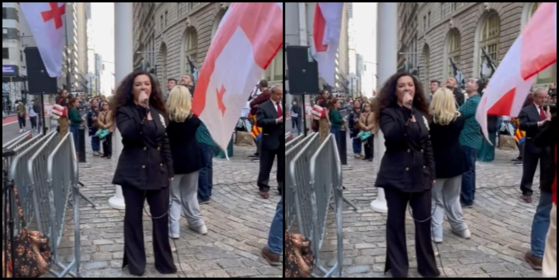 🎥 ნინი შერმადინის ემოციურად შესრულებული საქართველოს ჰიმნი ნიუ-იორკში