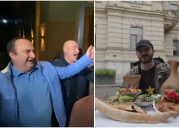 🎥 VIDEO: ბექა ყორშიამ უზენაესი სასამართლოს ეზოში ლევან მურუსიძეს სუფრა გაუშალა