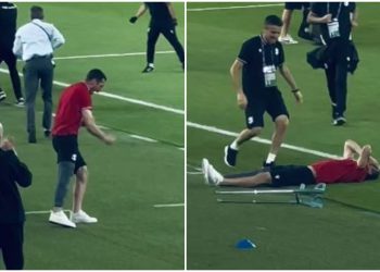 🎥 VIDEO: ტრავმირებულლმა ნიკა გაგნიძემ გამარჯვების შემდეგ ყავარჯნები გადაყარა და ემოციებისგან სტადიონზე გაწვა – ყველაზე ამაღელვებელი კადრები “დინამოდან”