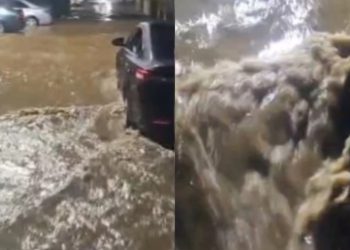 ძლიერი წვიმა ქუთაისში – დატბორილია საცხოვრებელი სახლები, შენობები და გზები