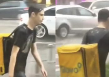 🎥”მოვძებნოთ ეს ბიჭი და ვუყიდოთ ველოსიპედი, ან მოპედი” – ახალგაზრდა ბიჭს შეკვეთა წვიმაში ფეხით მიაქვს