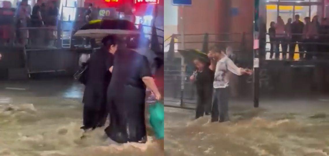 VIDEO: “მოვარდნილი წყალი მდინარესავით მოედინება” – რა ხდება ამ წუთებში გლდანის მეტროსთან