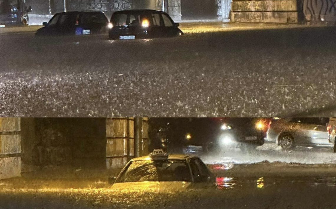 ძლიერი წვიმა და დატბორილი თბილისი – ერისთავის ქუჩაზე მანქანები ჩაიძირა