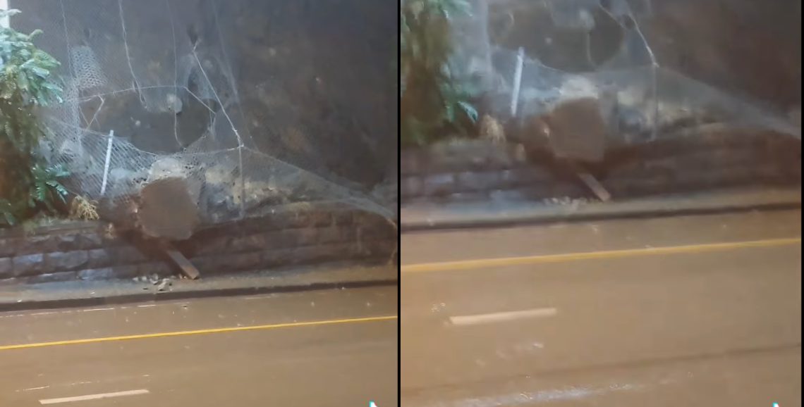 VIDEO: ძლიერი წვიმის შედეგად ვაკეში კლდე ჩამოიშალა – საგანგაშო კადრები ადგილიდან