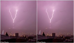 📷 „წუხელ, ძლიერი წვიმის დროს, თბილისის ანძას მეხი დაეცა“