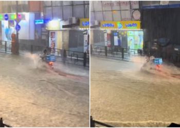 VIDEO: „კურიერი კი არა ნამდვილი მხედარია“ – ნახეთ, როგორ გადალახა ადიდებული წყალი მოპედის მძღოლი