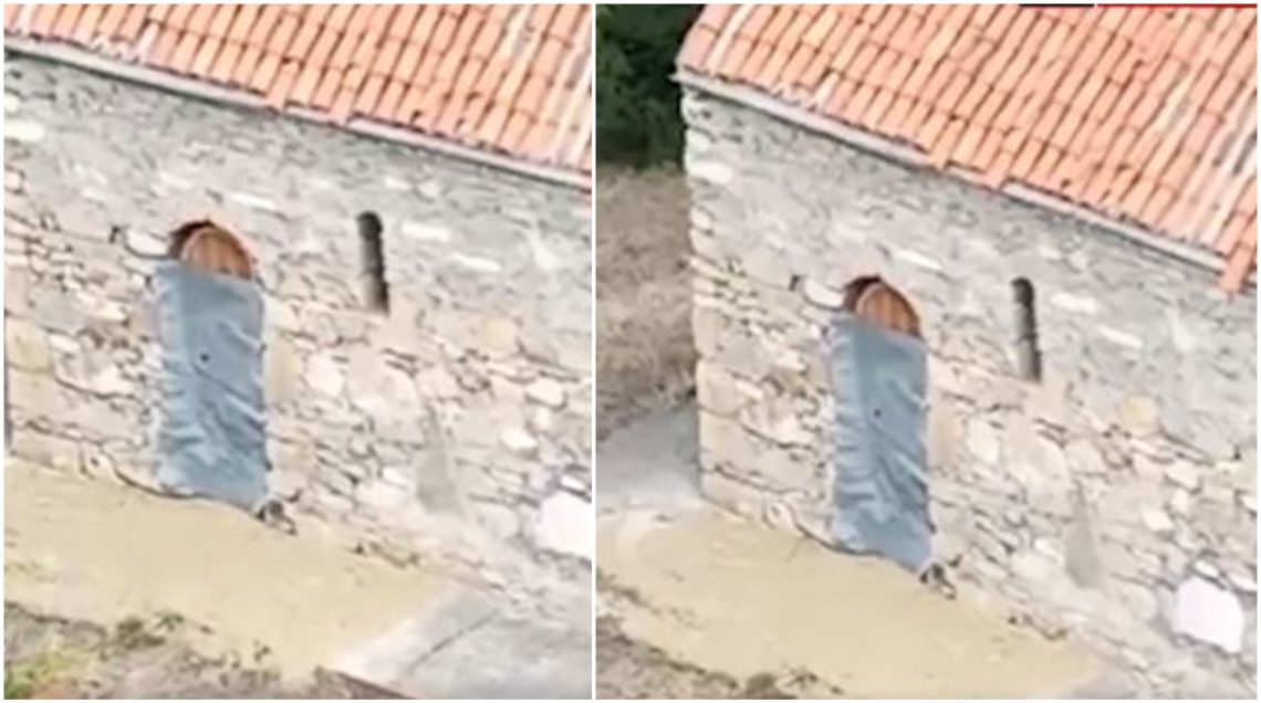 VIDEO: „ლითონის ფურცლით აჭედილი ეკლესიის კარი ოკუპირებულ გორის მუნიციპალიტეტში“