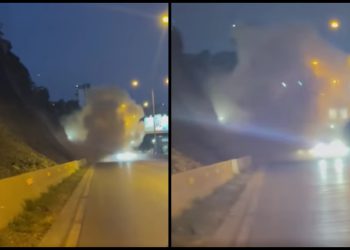 რამდენიმე წუთის წინ, თბილისში, ახალ გზაზე კლდე ჩამოინგრა