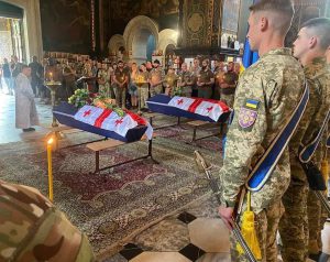 კიევში ქართველი მებრძოლების პანაშვიდი მიმდინარეობს