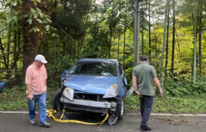 ავტოსაგზაო შემთხვევა ციხისძირში - მანქანა ბორდიურს შეეჯახა